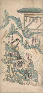 Ichimura Kamezo en Arashi Tomonosuke, ca. 1748 door Torii Kiyomasu I