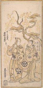 Scène uit een drama, Ichimura Kamezo als Hirano-ya Tokubei door Torii Kiyomasu I