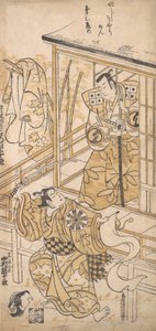 De Acteur Sawamura Sojuro I als Sasaki no Saburo, ca. 1741 door Torii Kiyomasu I