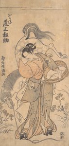 De acteur Onoe Matsusuke in de rol van de beroemde sterke vrouw Okane