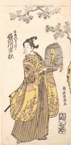 De acteur Sanogawa Ichimitsu in de rol van Kumenosuke, 1735-1785 door Torii Kiyomitsu