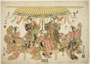 Entertainers door Torii Kiyomitsu I