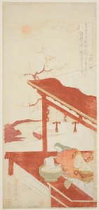 Ono no Komachi wast het kopieerboek door Torii Kiyomitsu I