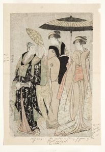 Acteurs in het stuk Oakinai Hiruga kojima, Nakamura Theater, XI1784, 1784 door Torii Kiyonaga