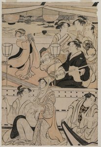 Boottocht op de Sumida-rivier door Torii Kiyonaga