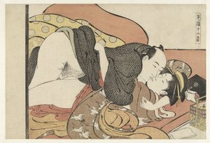 Courtisane-in-opleiding en bordeelbezoeker (Shikido juniban)