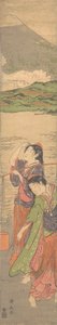 Dans van de strandmeisjes door Torii Kiyonaga