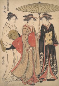 Geisha van de Tachibana Straat, ca. 1786 door Torii Kiyonaga