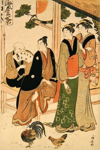 Elkaar aankijkende ontmoeting door Torii Kiyonaga