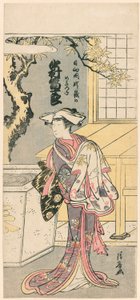 Nakamura Tomijuro I als een vrouwelijke vos in de scène uit het stuk, Chigo Torii Tobiiri Gitsune