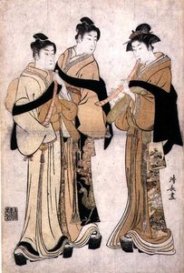 Shakuhachi spelen, c.1782 door Torii Kiyonaga