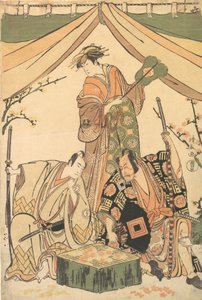 Scène van het Drama Oakinai Hiru-ga-Koshima, 1784-85 door Torii Kiyonaga