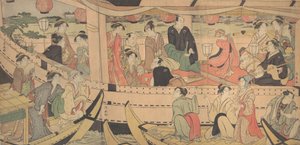 Sumida-rivier vakantie door Torii Kiyonaga