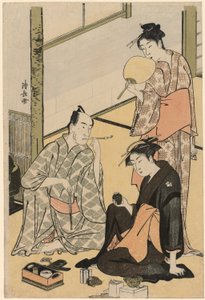 De Acteur Matsumoto Koshiro IV met zijn familie, uit een ongetitelde serie van vier prenten die Acteurs in hun privéleven tonen door Torii Kiyonaga