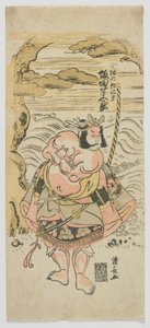 De acteur Sakata Hangoro II als Kobayashi no Asahina, Edo-periode, 1775 door Torii Kiyonaga