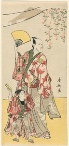 De acteurs Ichikawa Danjuro V en Ichikawa Ebizo IV, uit een pentaptych van elf acteurs die het festival van het heiligdom van de Soga-broers vieren door Torii Kiyonaga