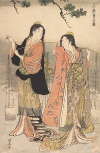 De pekelmeisjes van Suma Shiokumi, Suma, 1783 door Torii Kiyonaga