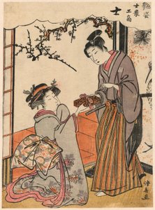 De Samurai (Shi) uit de serie Schoonheden die de Vier Sociale Klassen Illustreren