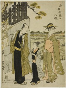 Het uitzicht vanaf Komagata Hall, uit de serie "Acht wijken van de Kinryuzan-tempel in Asakusa (Asakusa Kinruzan hakkei)"