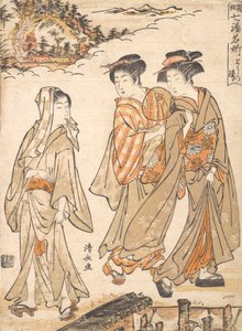 To-no Sawa, een van de warmwaterbronnen in Hakone, ca. 1779