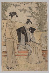 Twee geliefden (uit de serie Brokaten van het Oosten in de mode) door Torii Kiyonaga