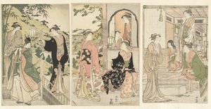 Yoshitsune brengt een serenade aan Joruri hime