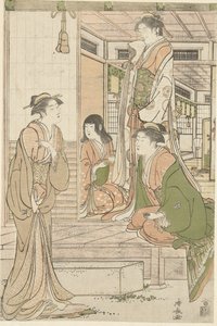 Yoshitsune brengt een serenade aan Joruri hime