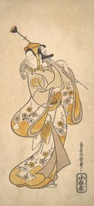 Ichikawa Monnosuke als een Sarumawashi of Aapshowman, ca. 1720-25