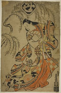 De Acteur Uemura Kichisaburo als de Derde Prinses in het stuk Wakoku Gosuiden, uitgevoerd in het Morita Theater in de derde maand, 1700 door Torii Kiyonobu I