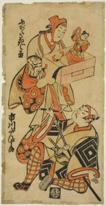 De Acteurs Fujita Hananojo en Ichikawa Danjuro II door Torii Kiyonobu I