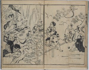 De grillige acht visies in militaire liefdeszaken (Furyu budo iro-bakkei) door Torii Kiyonobu I