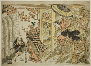 Meisje Springt van Kiyomizu Tempel door Torii Kiyotsune