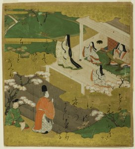 Illustratie van het verhaal van Genji, hoofdstuk 5 Waka-Murasaki
