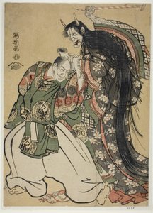 Bladeren bekijken (Momiji gari) door Toshusai Sharaku