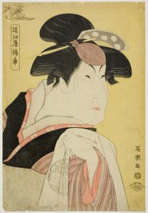 Omiya Kinsha (De acteur Nakayama Tomisaburo I als Ohide, vrouw van Sazanami Tatsugoro [eigenlijk Teriha, jongere zus van Abe no Sadato]) door Toshusai Sharaku