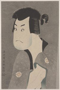De acteur Sakata Hangoro II als Fujikawa Mizuemon in het stuk Hanaayama bunroku soga, Miyaki Theater