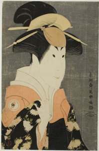 De acteur Segawa Tomisaburo II als Yadorigi, vrouw van Ogishi Kurando door Toshusai Sharaku