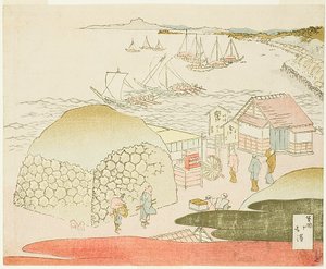 Uitzicht op Takanawa door Totoya Hokkei