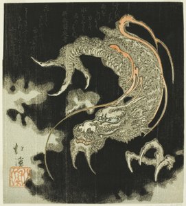 Draak in de wolken door Totoya Hokkei