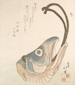 Kop van een zalm, ca. 1820 door Totoya Hokkei