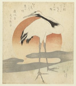 Kraanvogel voor de eerste zonsopgang van het jaar door Totoya Hokkei