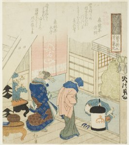 Belofte (Seiyaku no ukei), uit de serie "Achttien illustraties van de ladder van oude woorden (Kogentei juhachiban tsuzuki)" door Totoya Hokkei