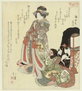 Vrouw met een rol door Totoya Hokkei