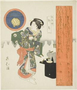 Wilgeneiland (Yanagishima), uit de serie "Een Serie Wilgen (Yanagi bantsuzuki)" door Totoya Hokkei