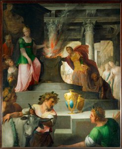 Hyante en Climene offeren aan Venus (schilderij op doek)