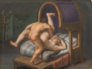 De nimf Syrinx achtervolgd door Pan