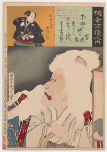 Kat van Okazaki (Okazaki Neko) door Toyohara Kunichika