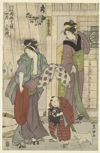 Visverkoper door Toyokuni (II) , Utagawa