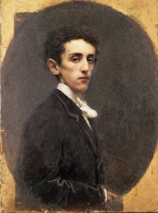 Portret van de Italiaanse schrijver Carlo Dossi door Tranquillo Cremona