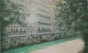 Een plek om te wonen 52, 2013 (olieverf op multiplex) door Trevor Burgess